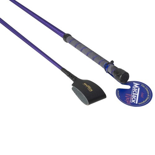 Chicote de montaria com língua de couro, tamanho 3, roxo