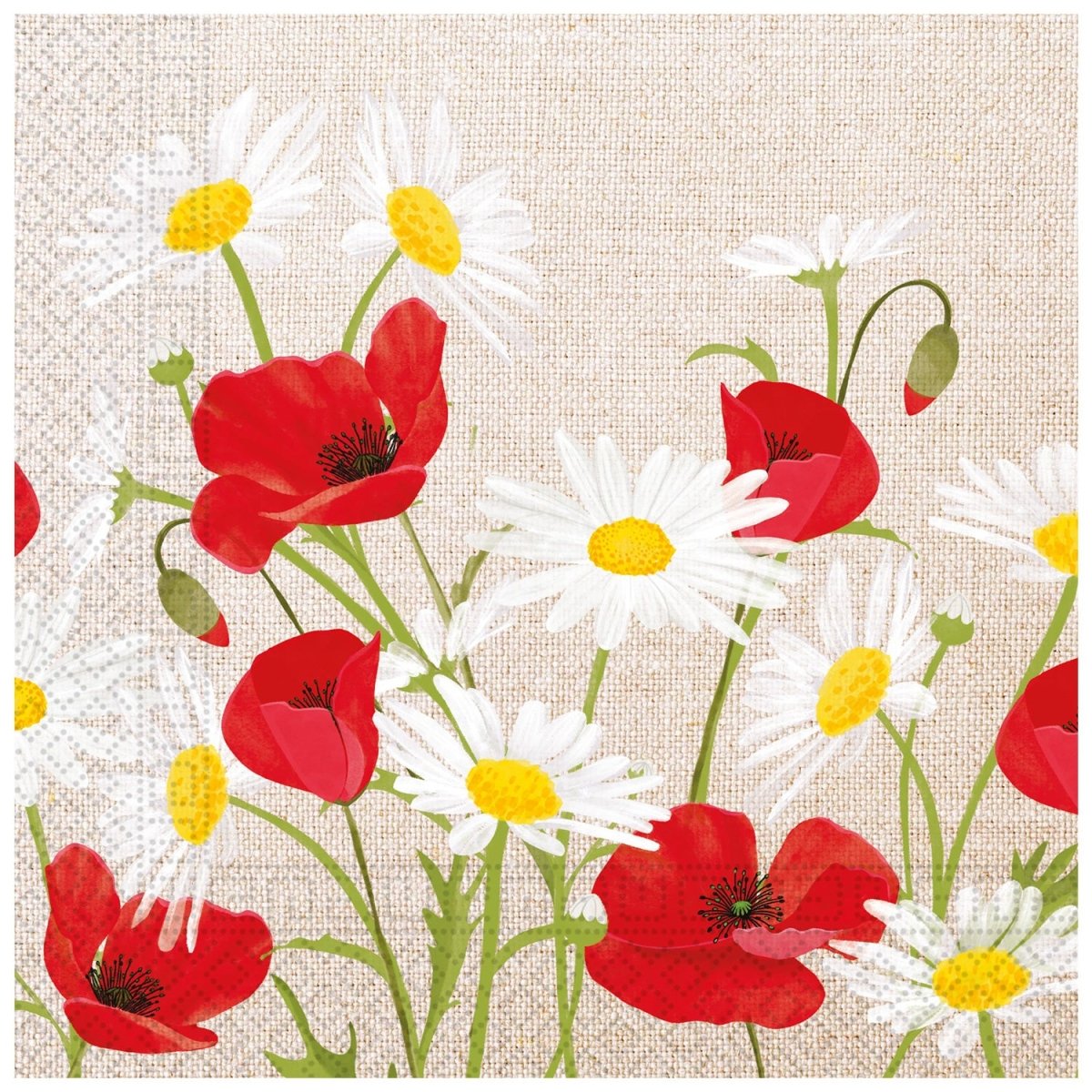 Bloemen Servetten Madeliefjes 33cm 20st