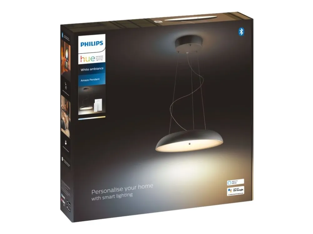 Philips Hue White ambiance Amaze - Vedhængslampe - LED - 25 W (tilsvarende 204 W) - klasse F - varmt til køligt hvidt lys - 2200-6500 K - sort