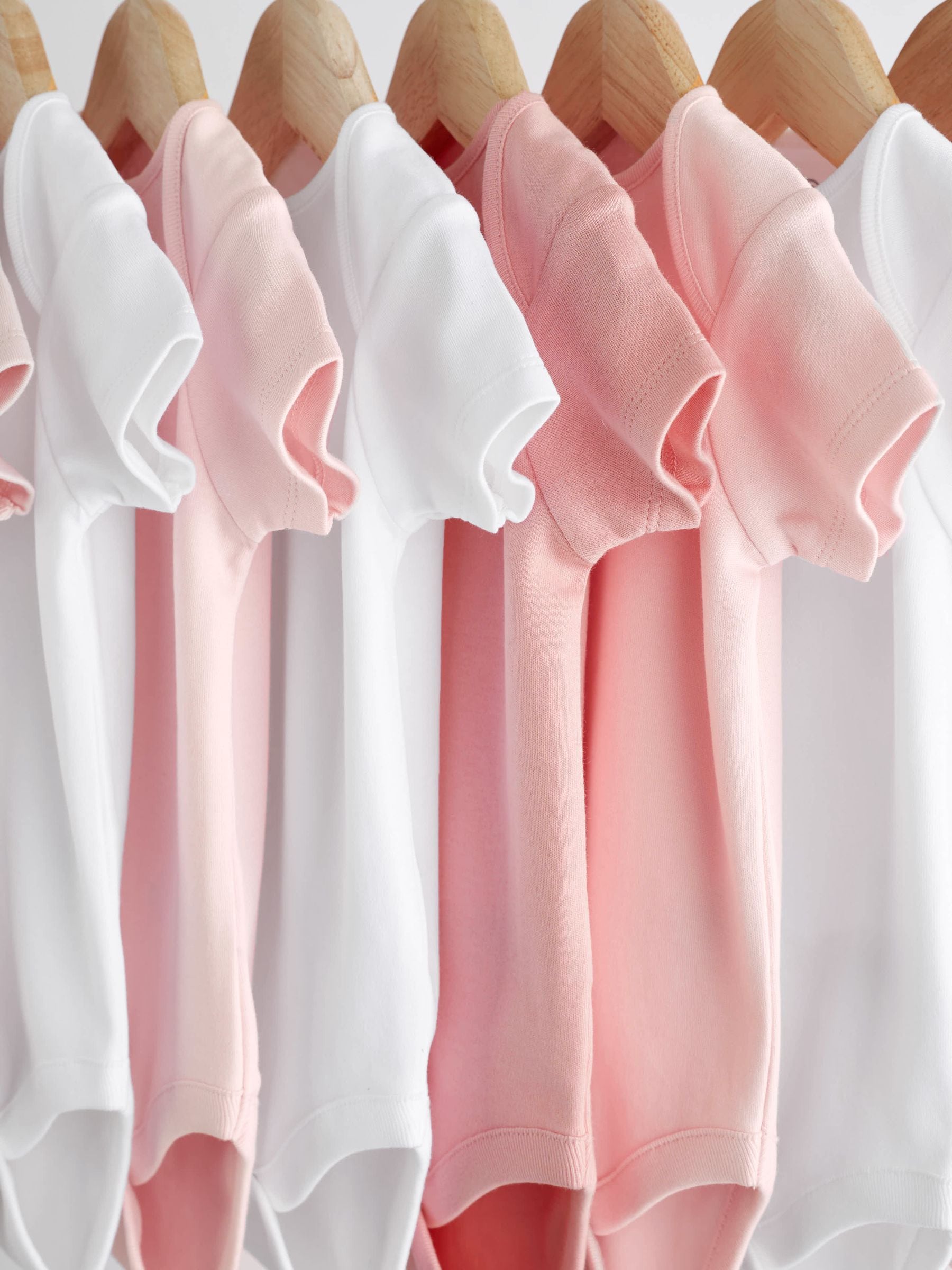 Roze/wit - Essentiële babyrompertjes met korte mouwen