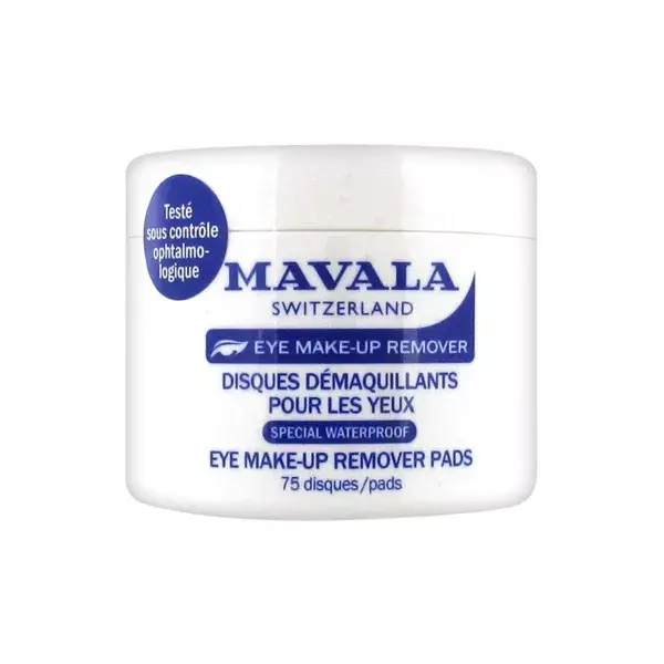 Discos demaquilantes para olhos Mavala, 75 unidades
