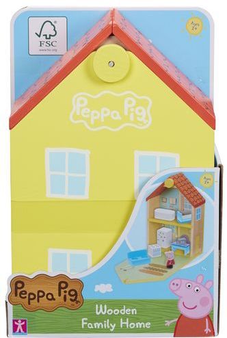 Peppa Pig - Houten Poppenhuis - Inclusief Peppa en Meubels - Milieuvriendelijk Hout