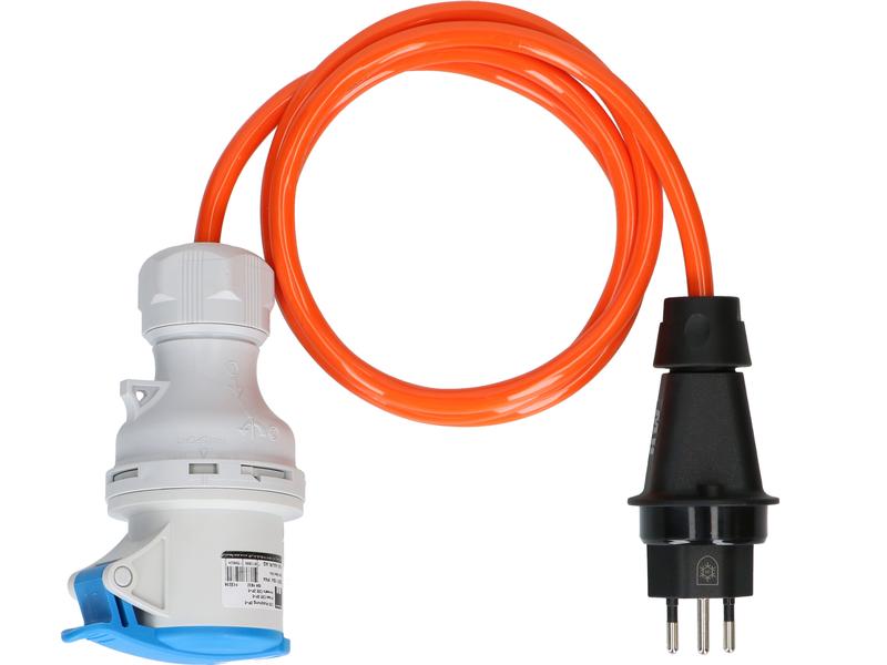 maxCAMP Adapterkabel 1.5 m, CEE16/3 - T13, Blau Übergangskabel mit T13 Stecker und Kupplung CEE16/3