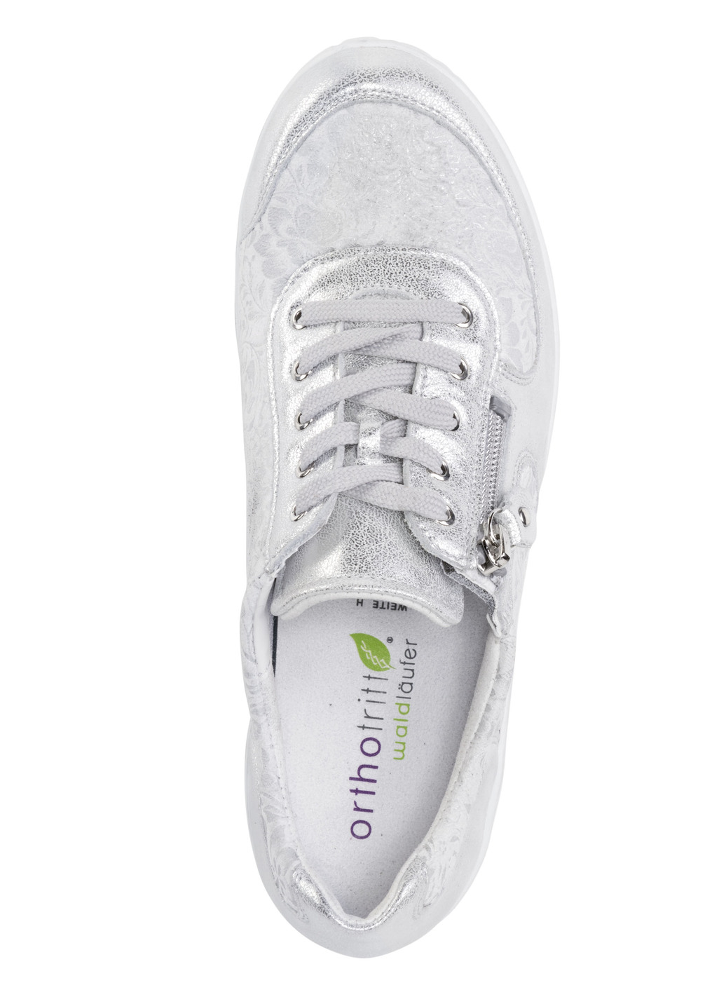 Waldläufer Schnürschuh mit floral bedrucktem Elastikmaterial