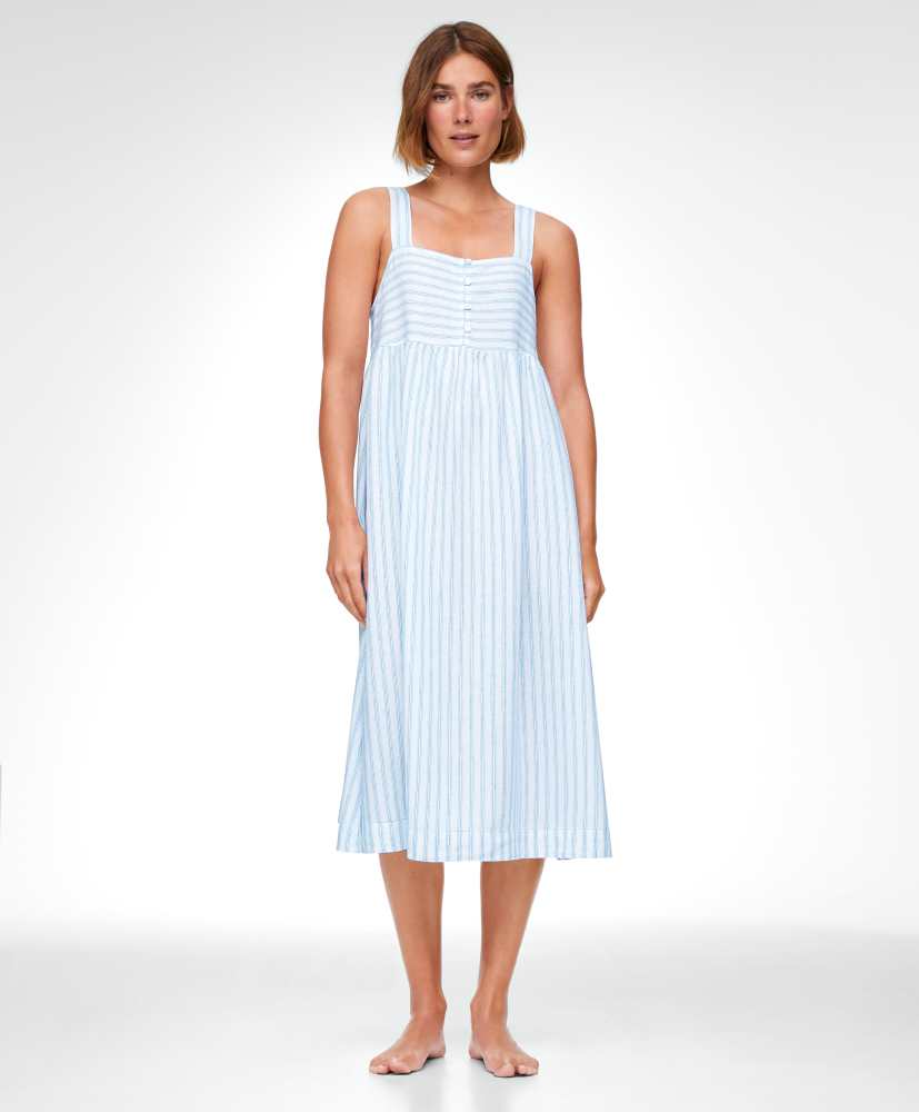 Camisola midi de linho com alças