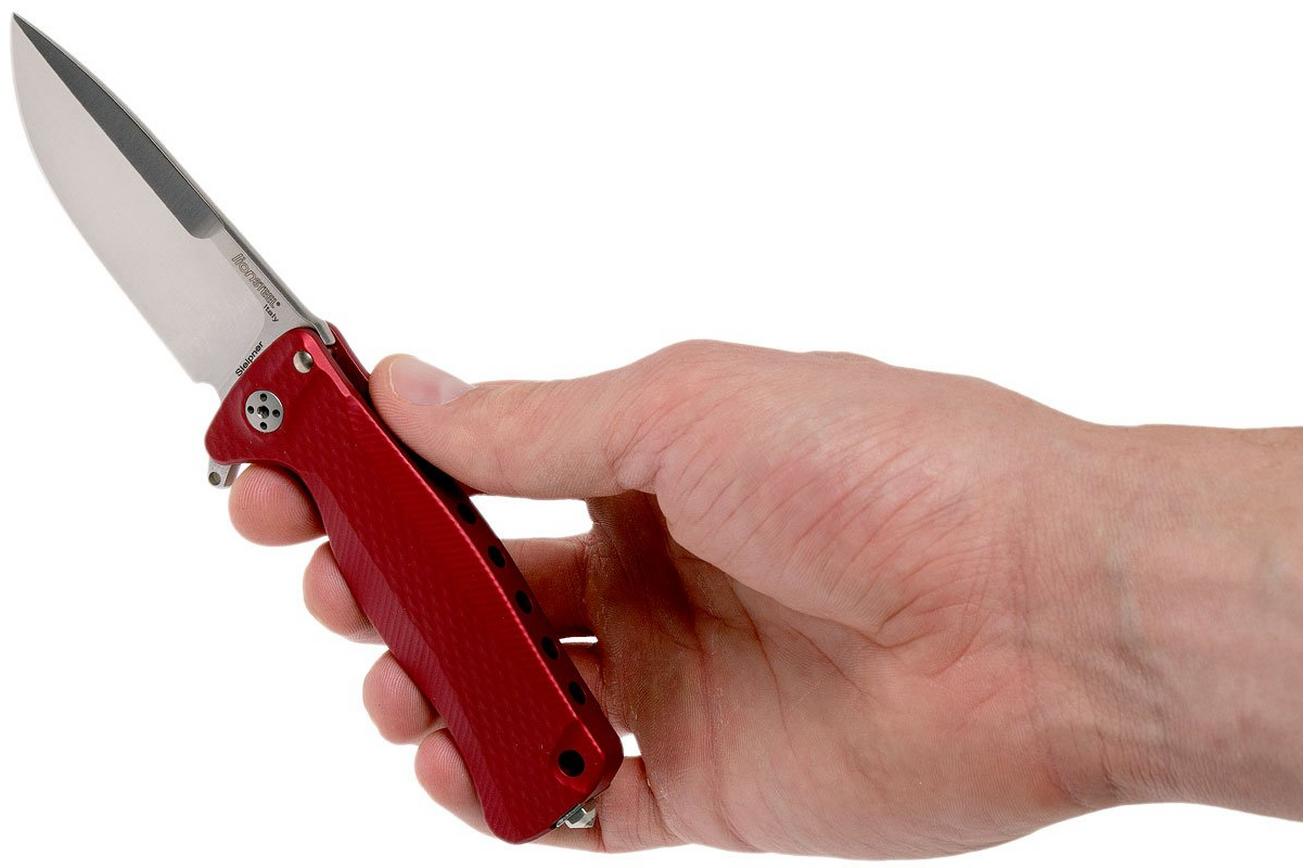 LionSteel SR22A-RS Red Aluminium, Satin Blade