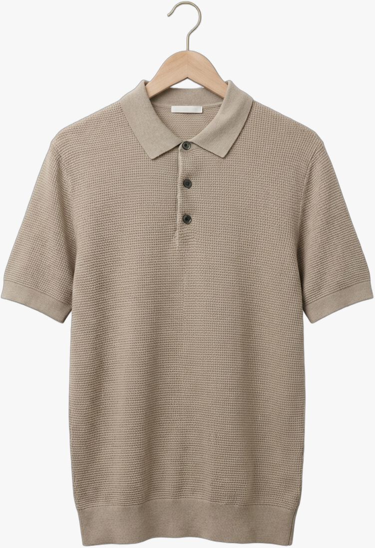 beige profuomo polo polo ss aero ease waffle structure