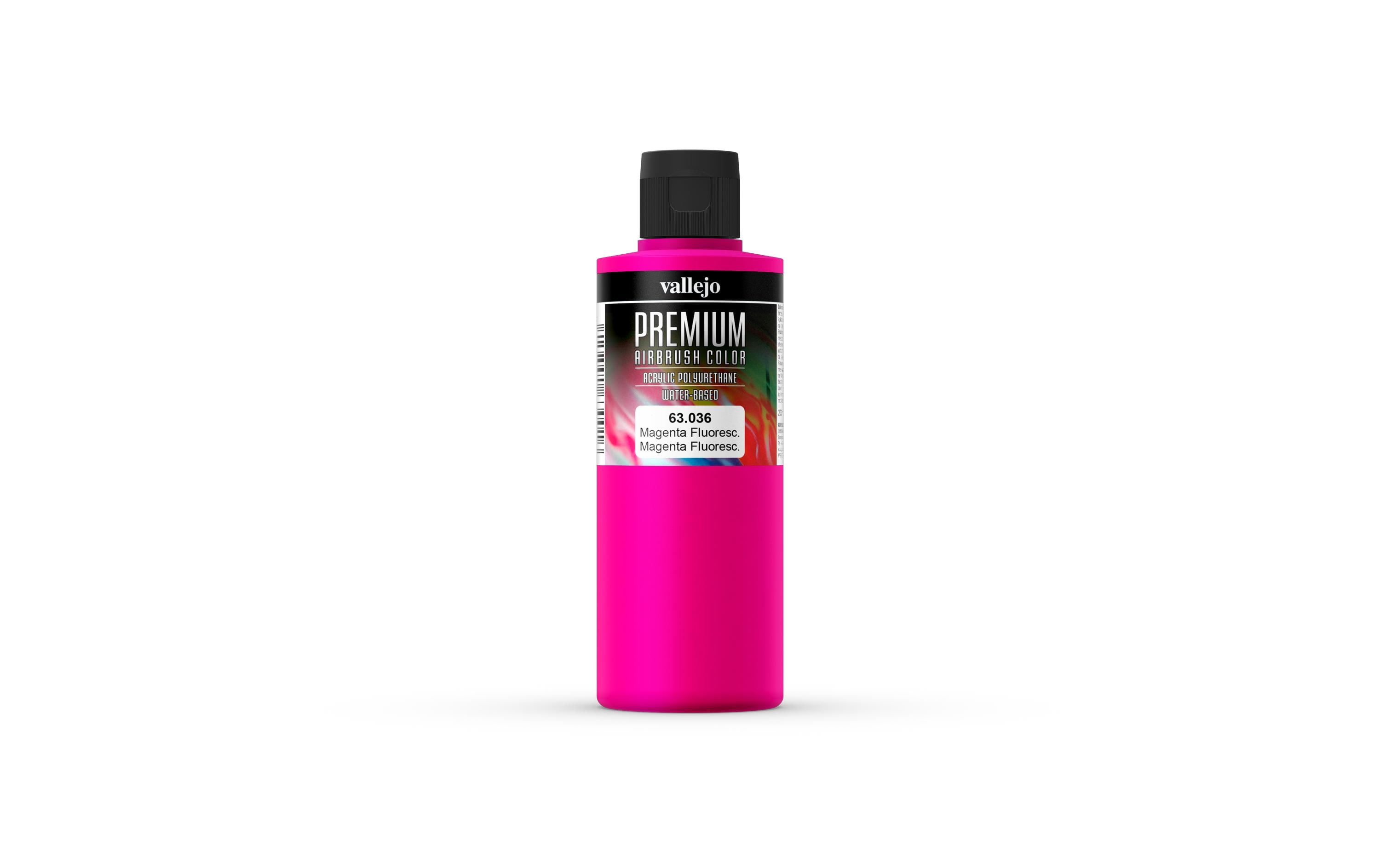 Airbrushfarbe Premium, Fluoreszierend, Magenta, 200 mlPremium Airbrush Farbe zum Lackieren von Lexan, Polycarbonat, Glasfaser, Metall und Polyethylene