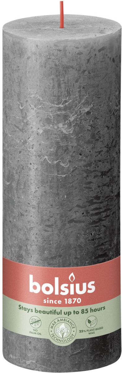 Bolsius stompkaars Rustiek Shine antraciet 85 uur D 6,8 H 19 cm