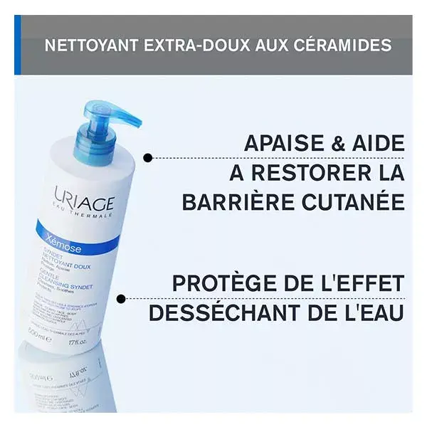 Uriage Xémose Syndet Gel de Limpeza Suave para Pele Seca e Atópica 500ml