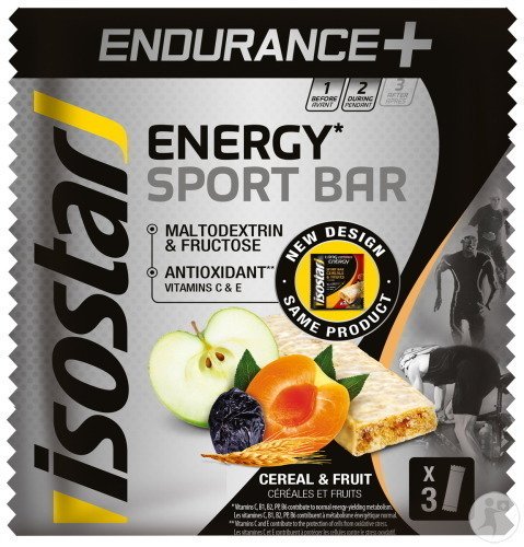 Isostar Long Energy Endurance Sport Bar Cereal & Fruit 3x40g
