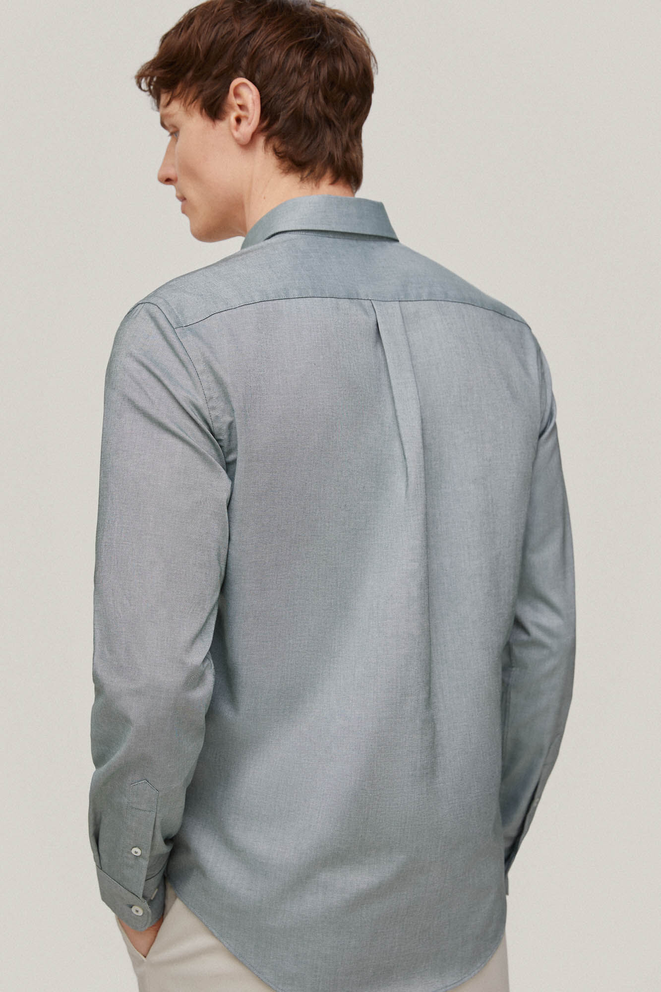 Camisa Oxford lisa, sem necessidade de passar a ferro - Verde