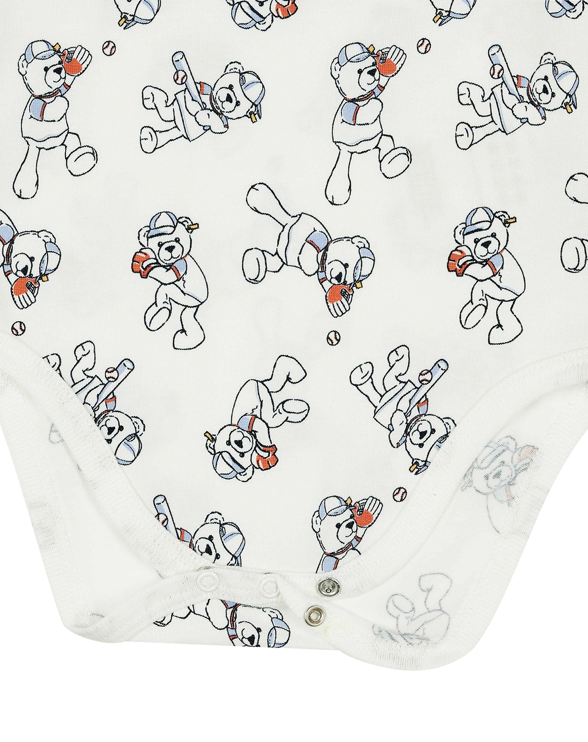 Kurzarm-Body BASEBALL TEDDY in cloud dancer