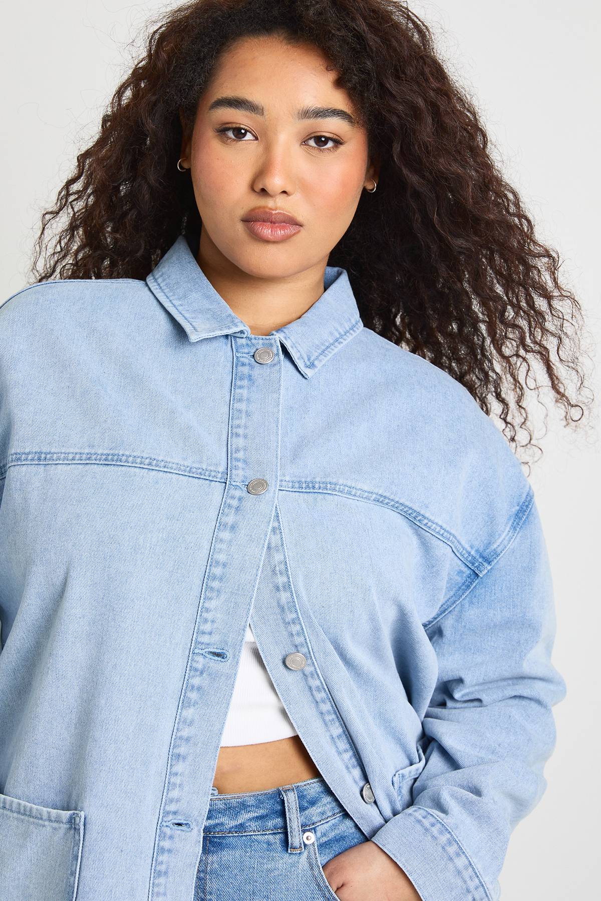 boohoo Surchemise En Denim Grande Taille