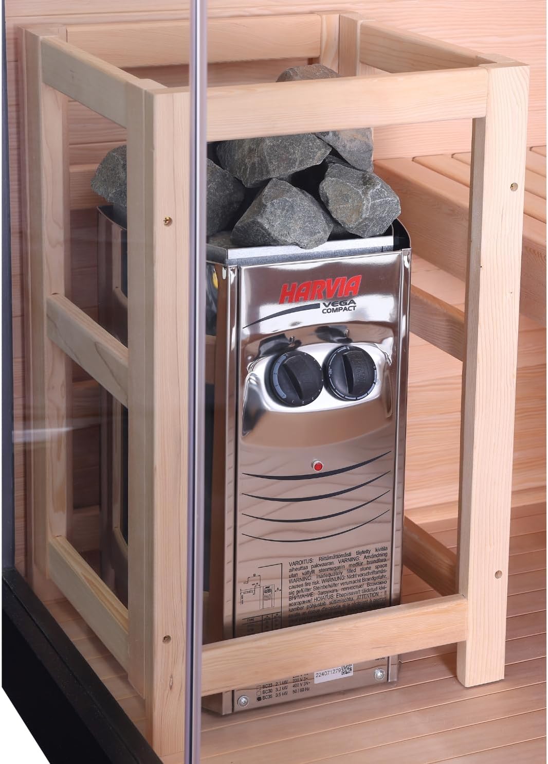 SANOTECHNIK Infrarotkabine PANORAMA BLACK – Infrarotsauna 2 Personen 130×120×200cm, Harvia 3,5kW Ofen, LED-Farblicht, ESG-Glas – Art.Nr.: J61130
