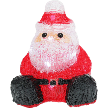 Luca Lightning kerstdecoratie acryl figuur kerstman met LED verlichting 13 x 15 x 16,5 cm