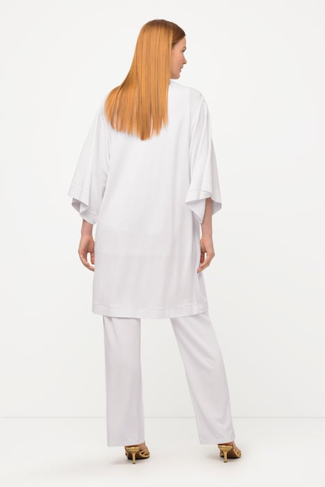 Kimono, Slinky-Piqué, Stehkragen, Halbarm