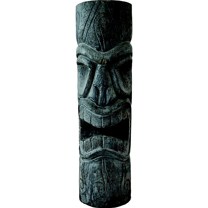 Tiki mauri tête en bois cendre h.100 cm