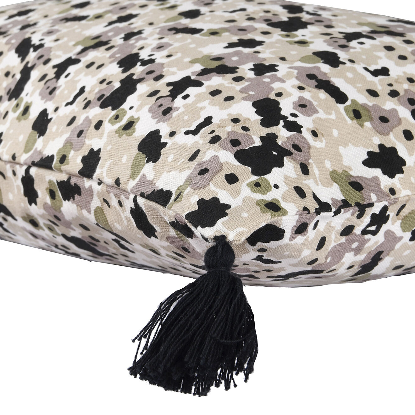Febronie Housse de coussin Liberty noir/blanc/noir - 50x30 cm