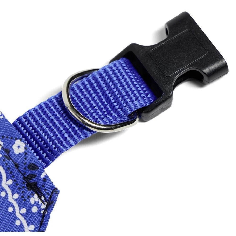Collier bandana pour chien taille S polyester bleu