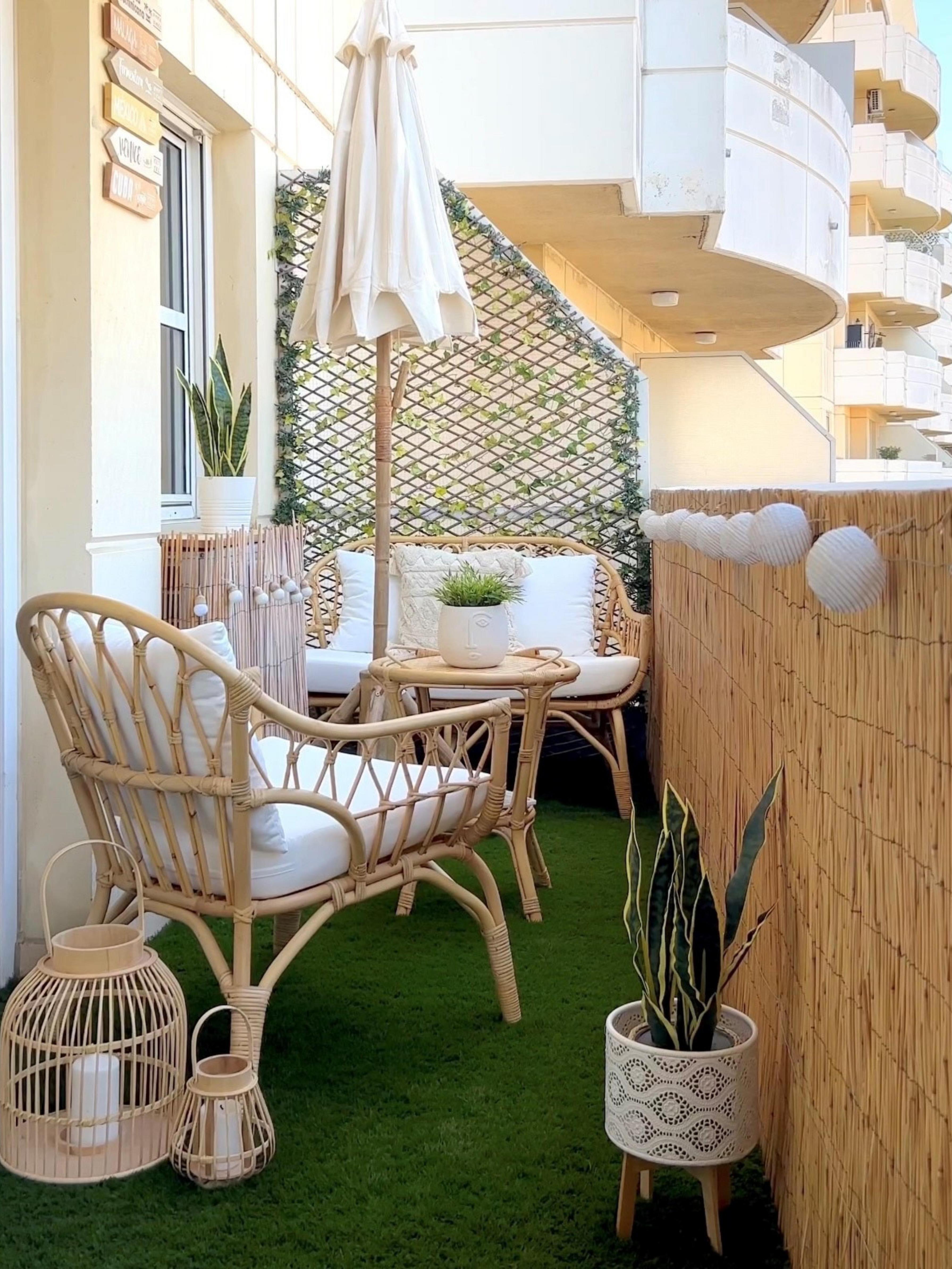 Loungeset met tafel 4-zits SIBARI Rotan Natuurlijk