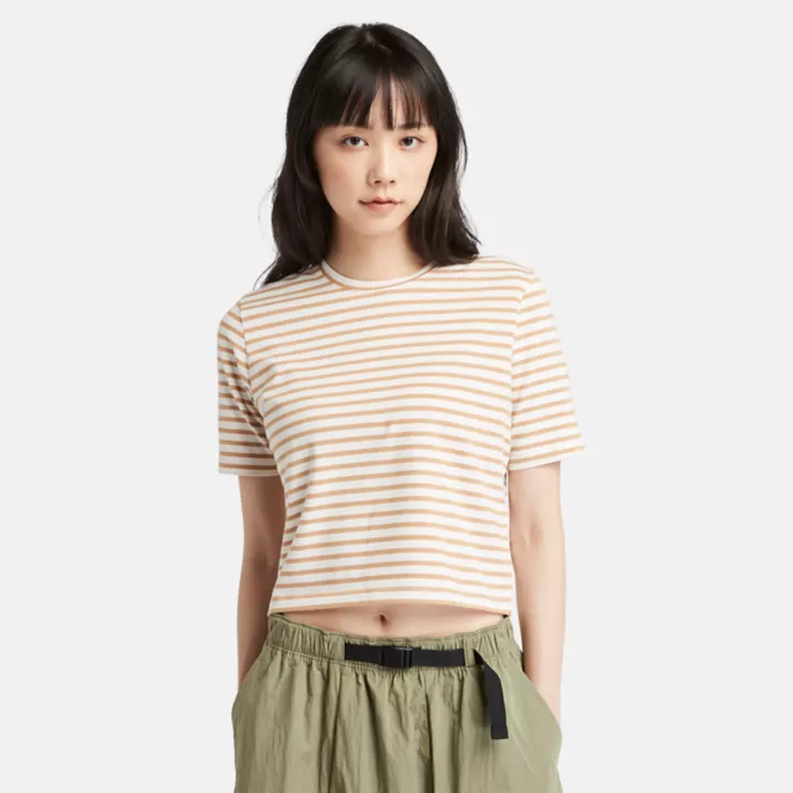 T-shirt Baby à rayures pour femme en jaune