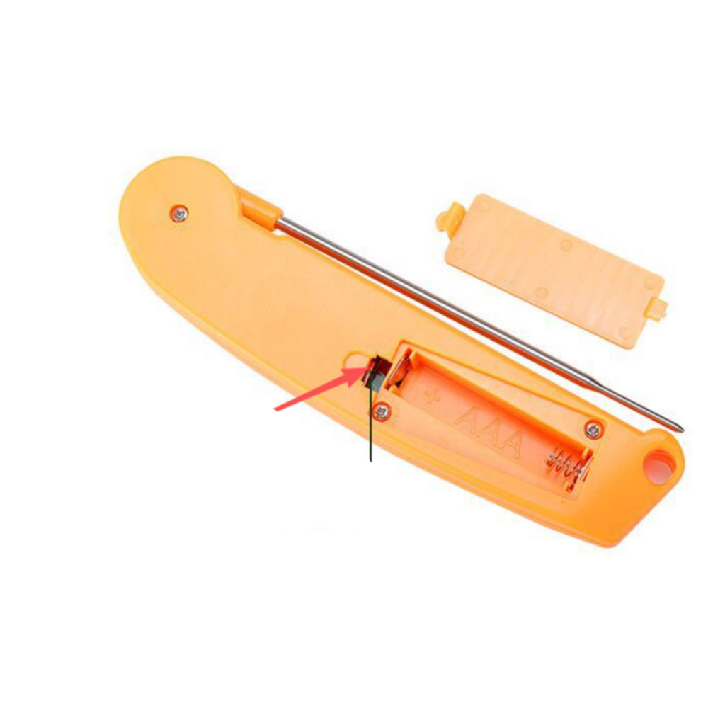 Faltbares Digitales Fleisch Grill BBQ Küchen Thermometer mit LCD Display   Temperaturtabelle (Batteriebetrieben)