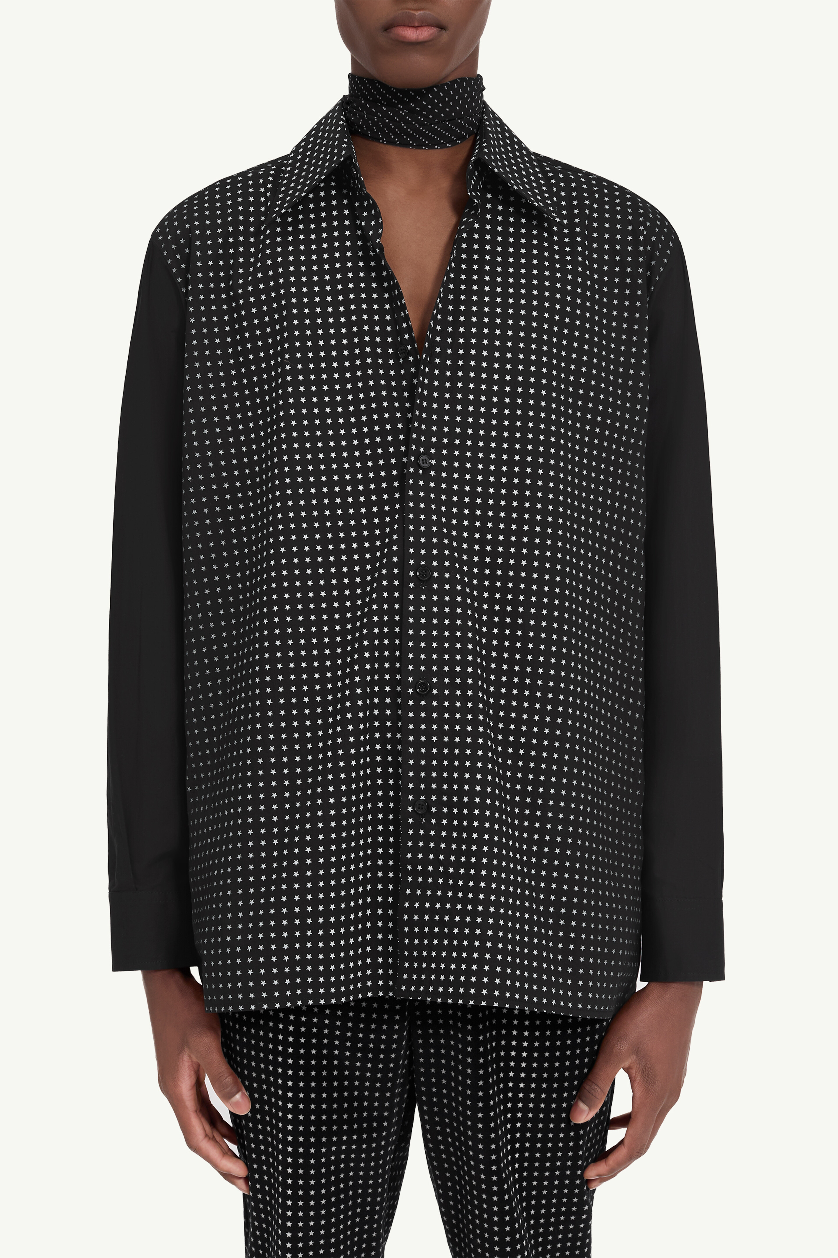 Chemise en popeline de coton à motif étoile pour homme | MM6