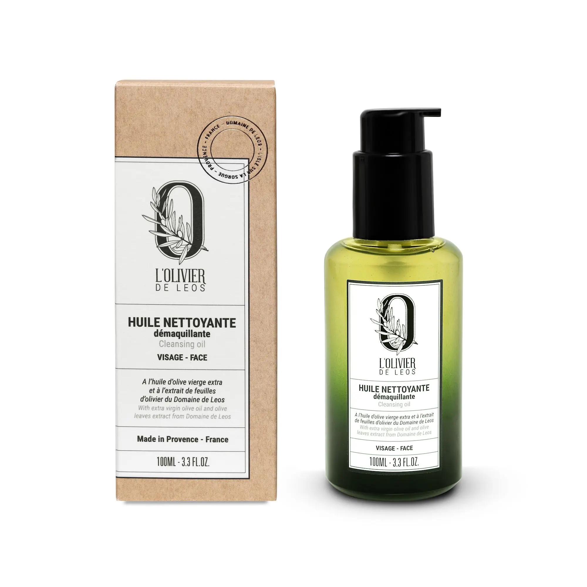 L'Olivier De Leos - Huile Nettoyante Démaquillante Visage Flacon-pompe 100ml - Visage