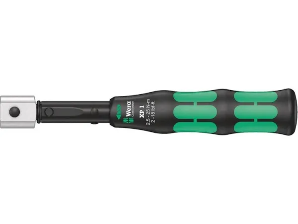Wera Click-Torque XP 1, Klik momentnøgle, Ft-lb, Nm, Mekanisk, 2,5 - 25 Nm, 2%, Sort, Grøn
