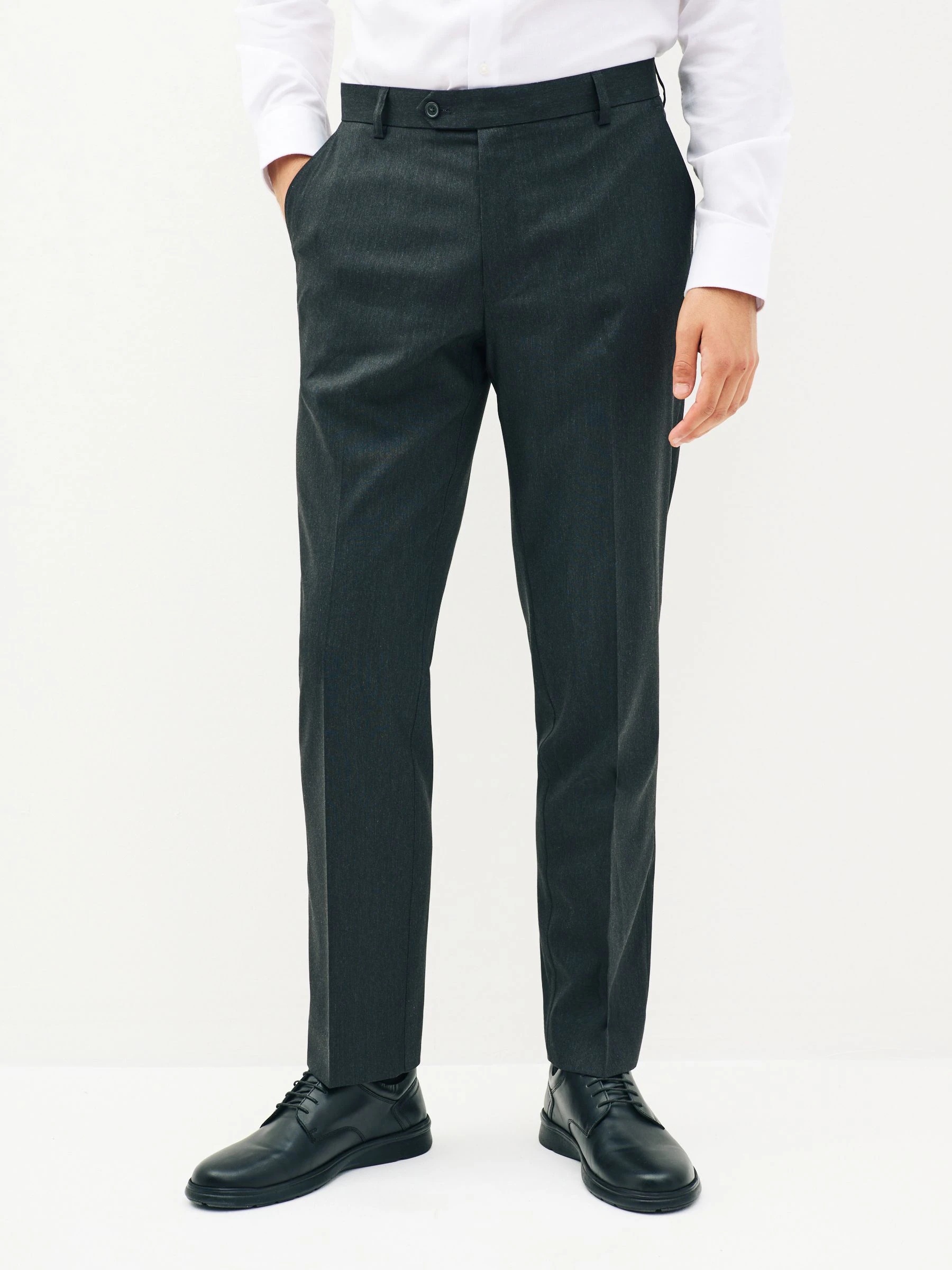 Antraciet - Tailored fit - Chique stretchy broek