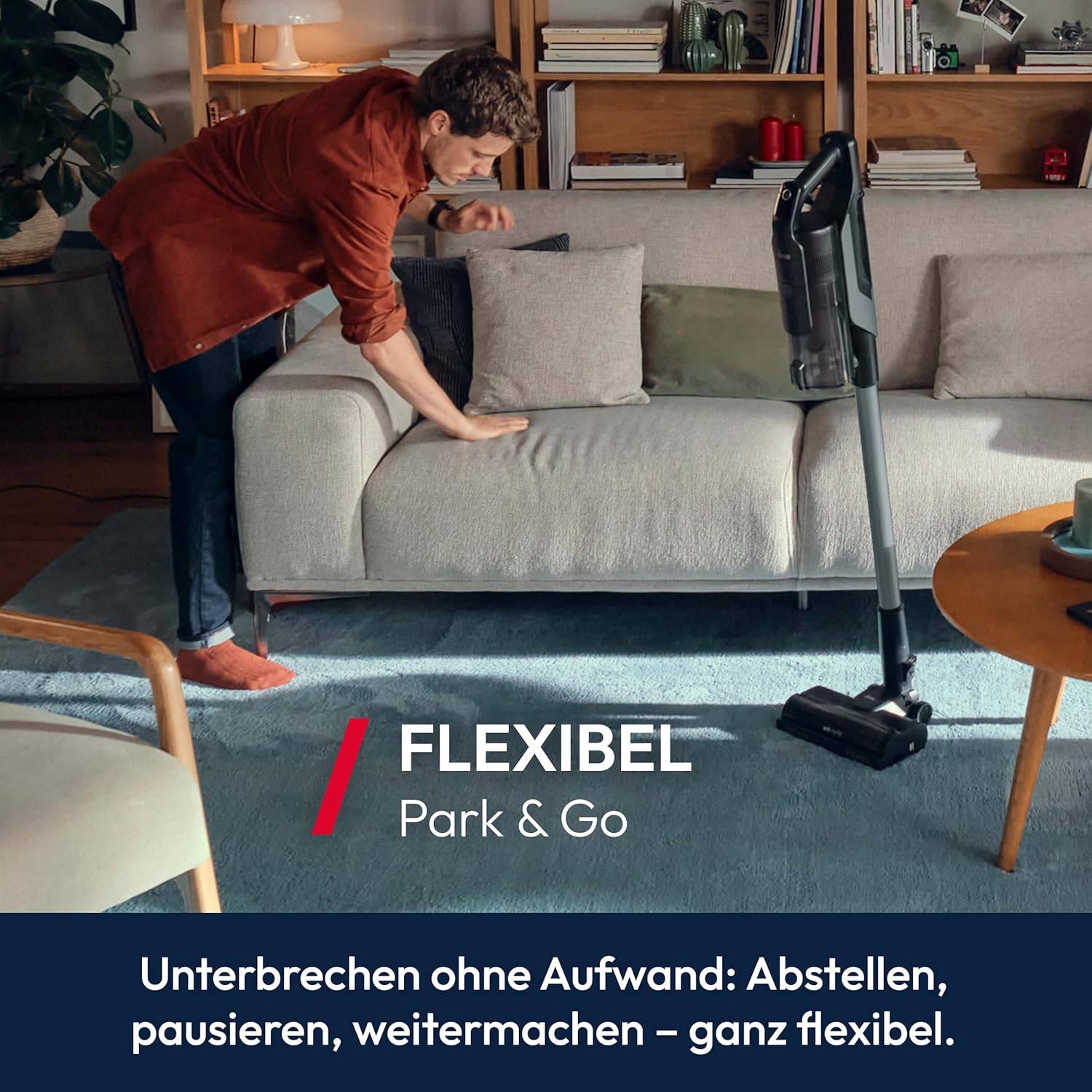 Hoover HF6 Akkustaubsauger mit Bodensensor, Dual Way Clean, bis zu 100Min Laufzeit, Anti-Twist Bürstenrolle, Doppelte Kantenreinigung, QuickPark, tragbar, 660 W [HF610H]