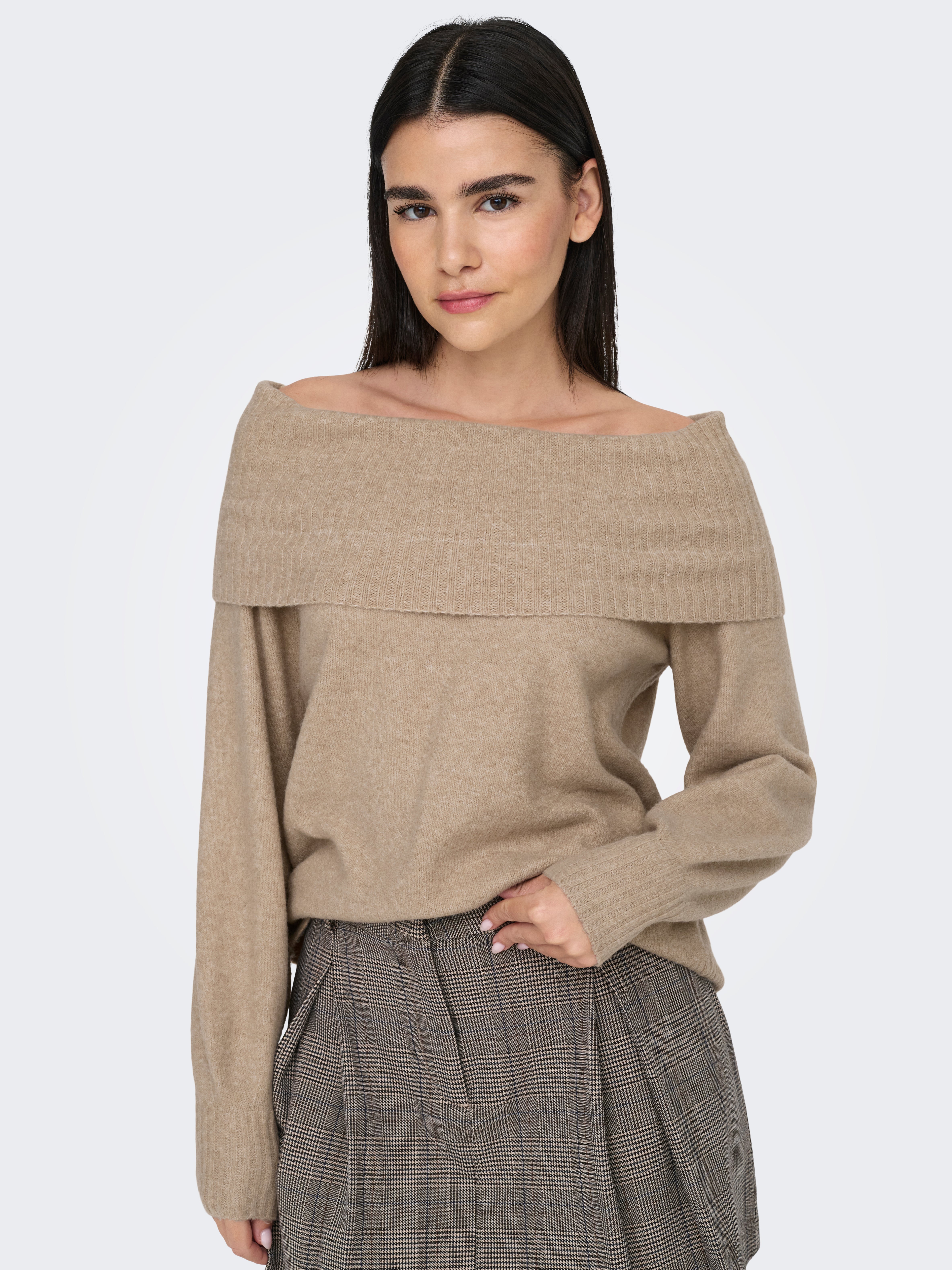 ONLJEANETT Strickpullover Humus