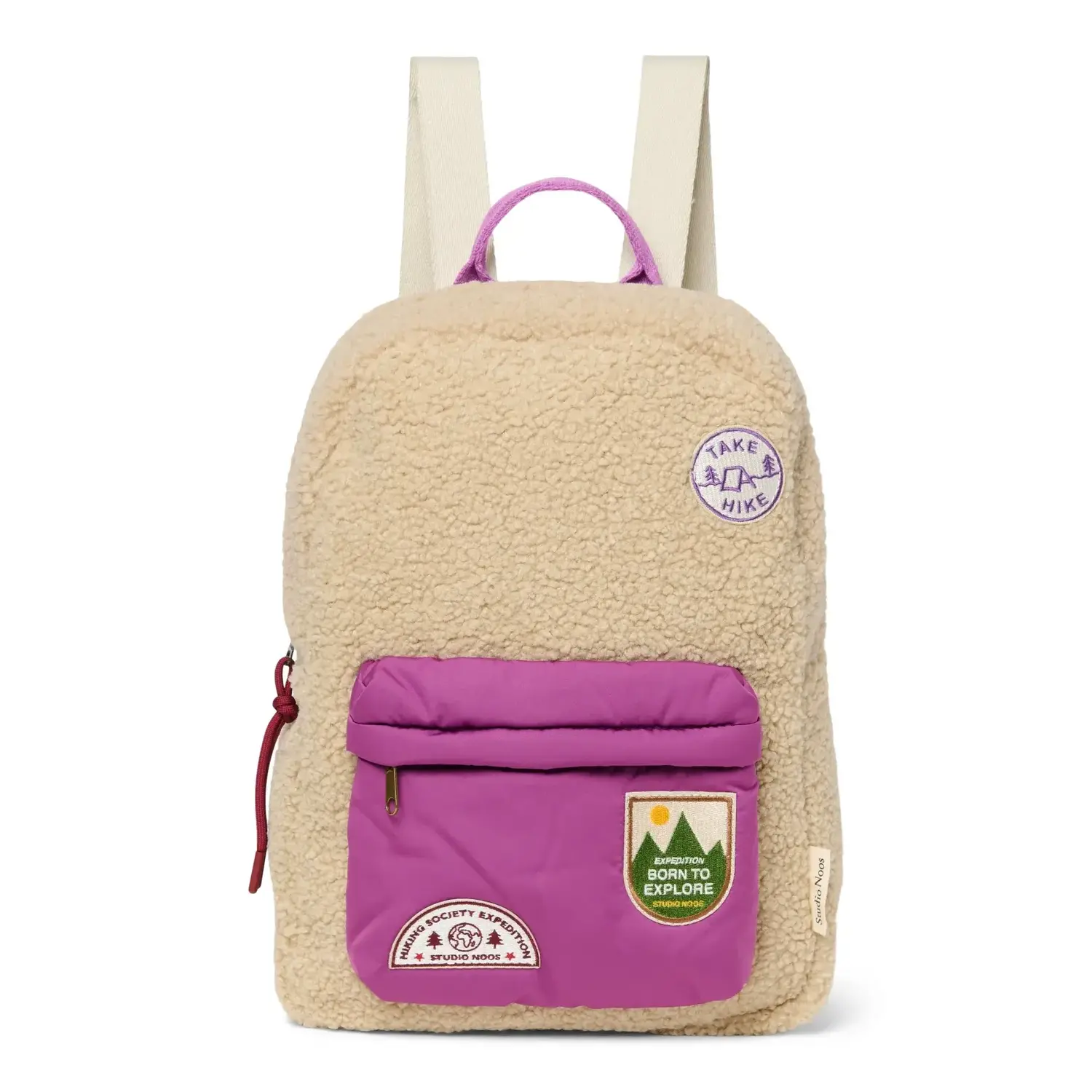 Studio Noos | Ecru/Purple Teddy Midi Backpack