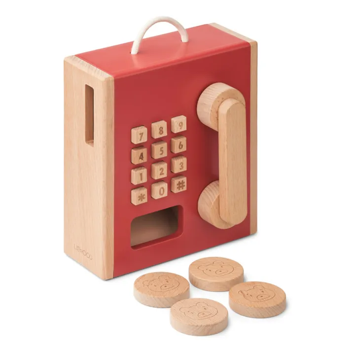 Liewood Téléphone à pièces Rufus en bois | Rouge