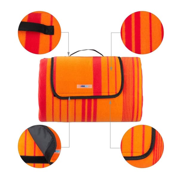 Piknikteppe 200 x 200 cm stripet