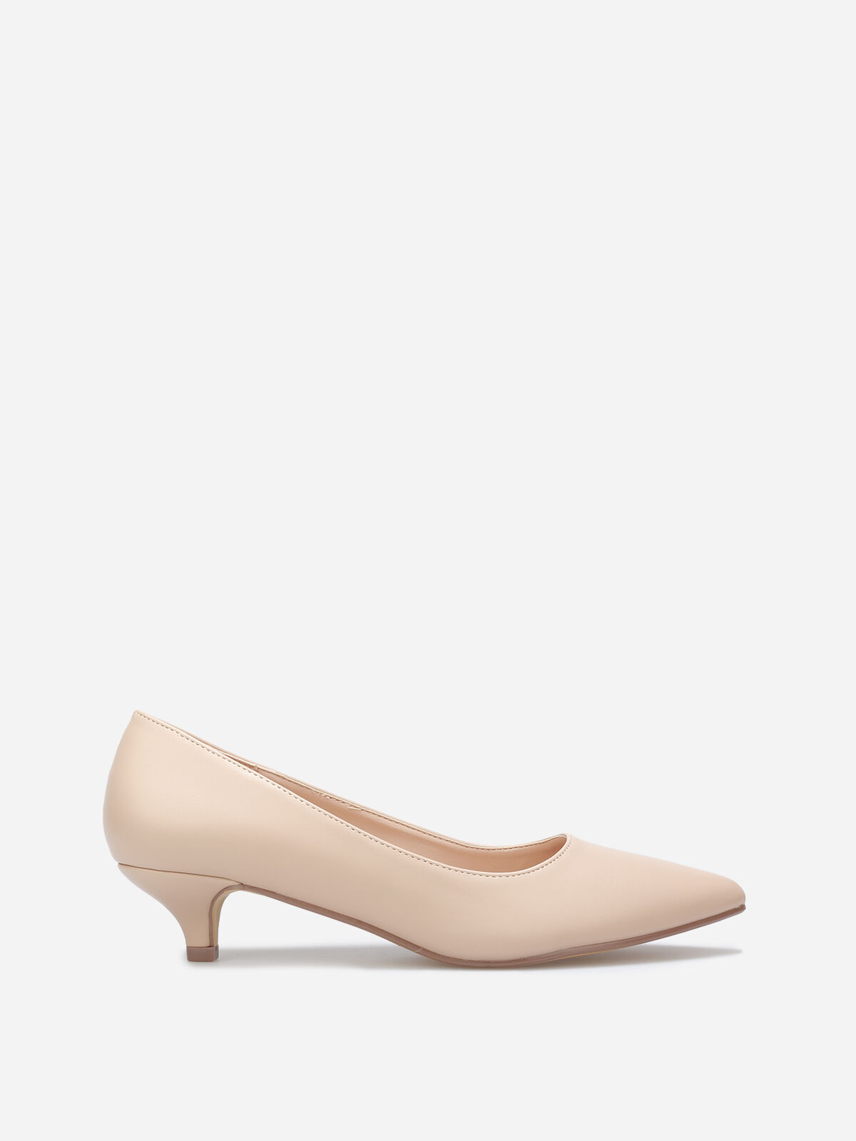 Escarpins pointus kitten heel- Nude