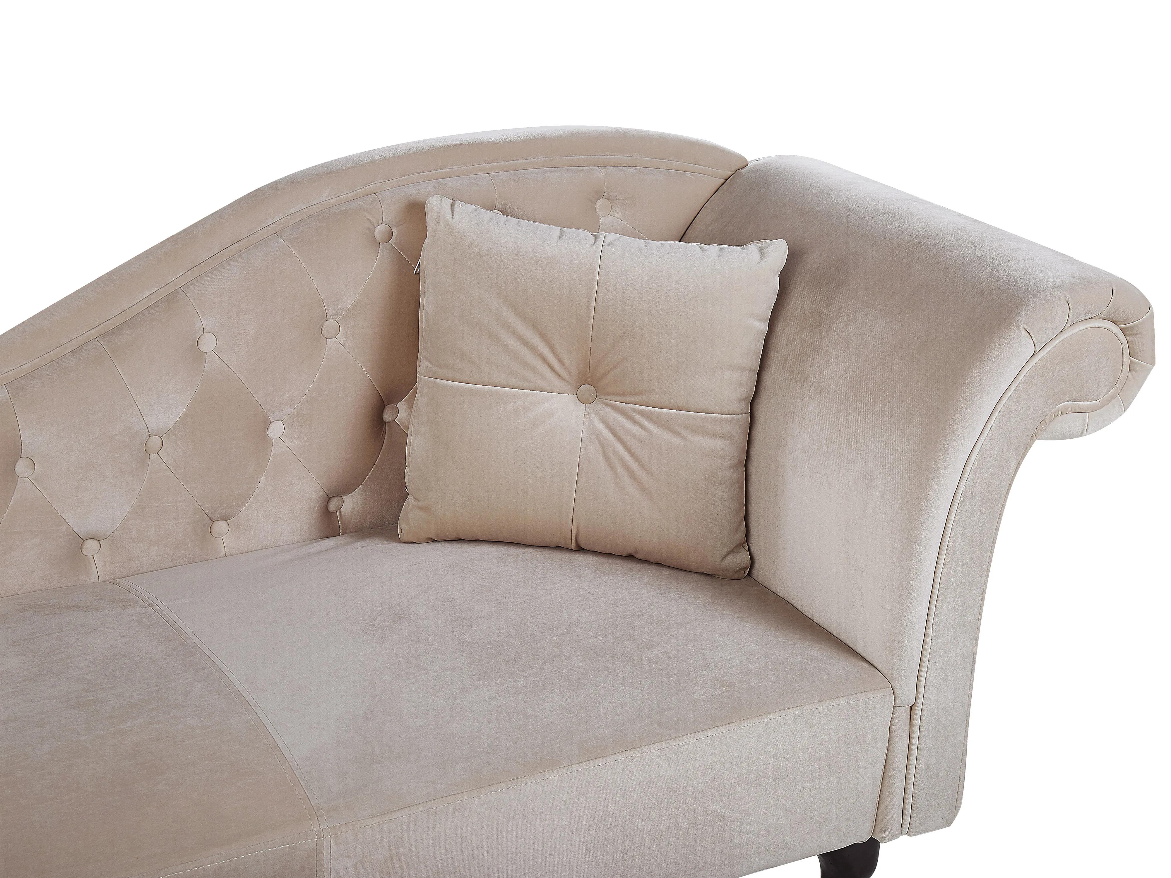 Rechtszijdige chaise longue LATTES Fluweel Beige