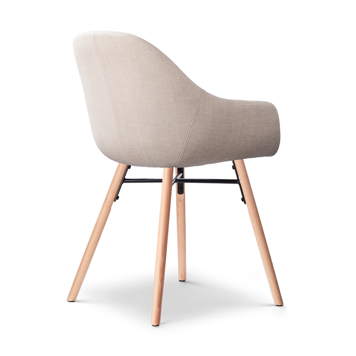 Nena-Mae eetkamerstoel beige - naturel onderstel