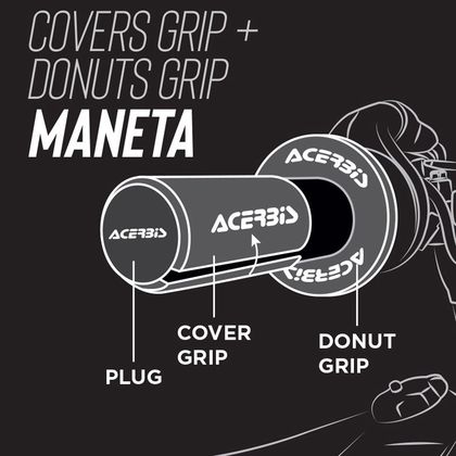 Poignées de guidon Acerbis MANETA AVEC DONUTS Universel - Noir