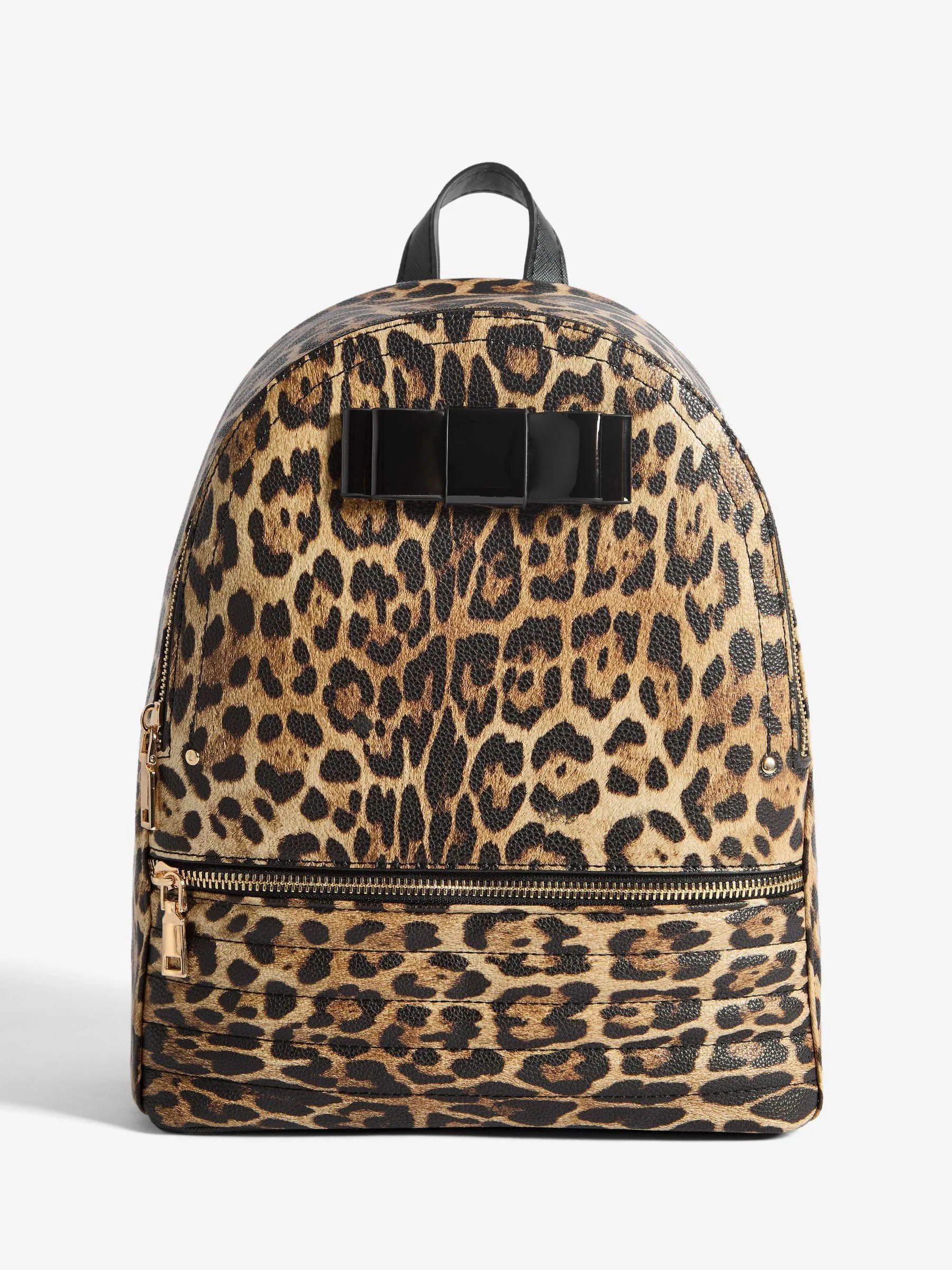 Luipaardprint - Lipsy Bow Detail School Backpack