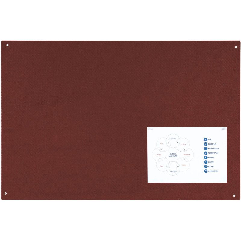 Tableau d'affichage en feutre bordeaux de Bi-Office, sans cadre, 90 x 60 cm