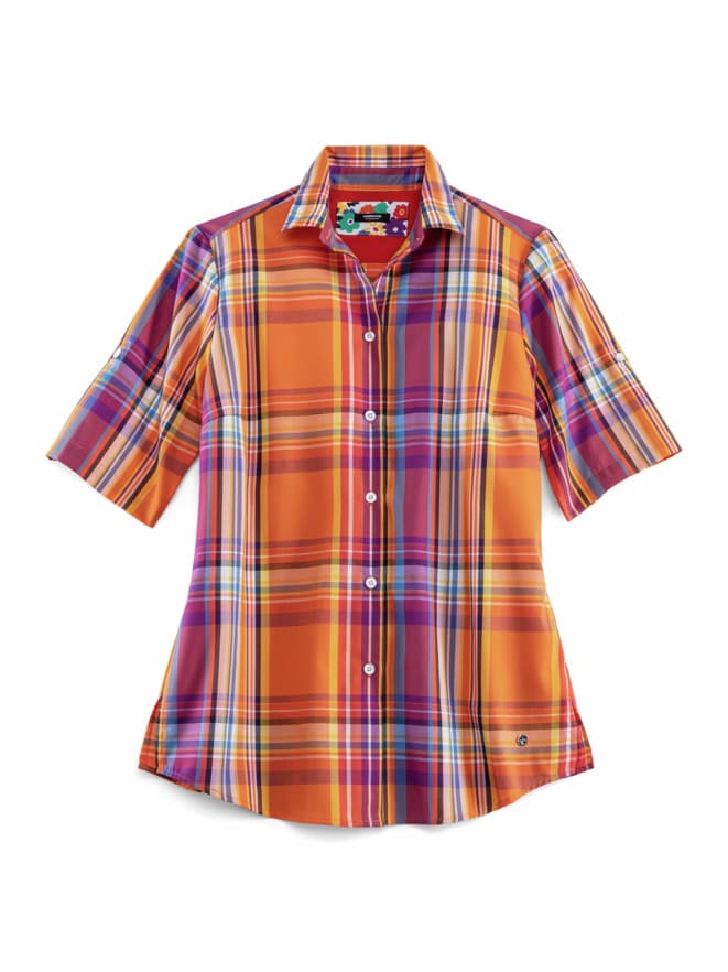 Extraglatt-Krempelarm-Bluse