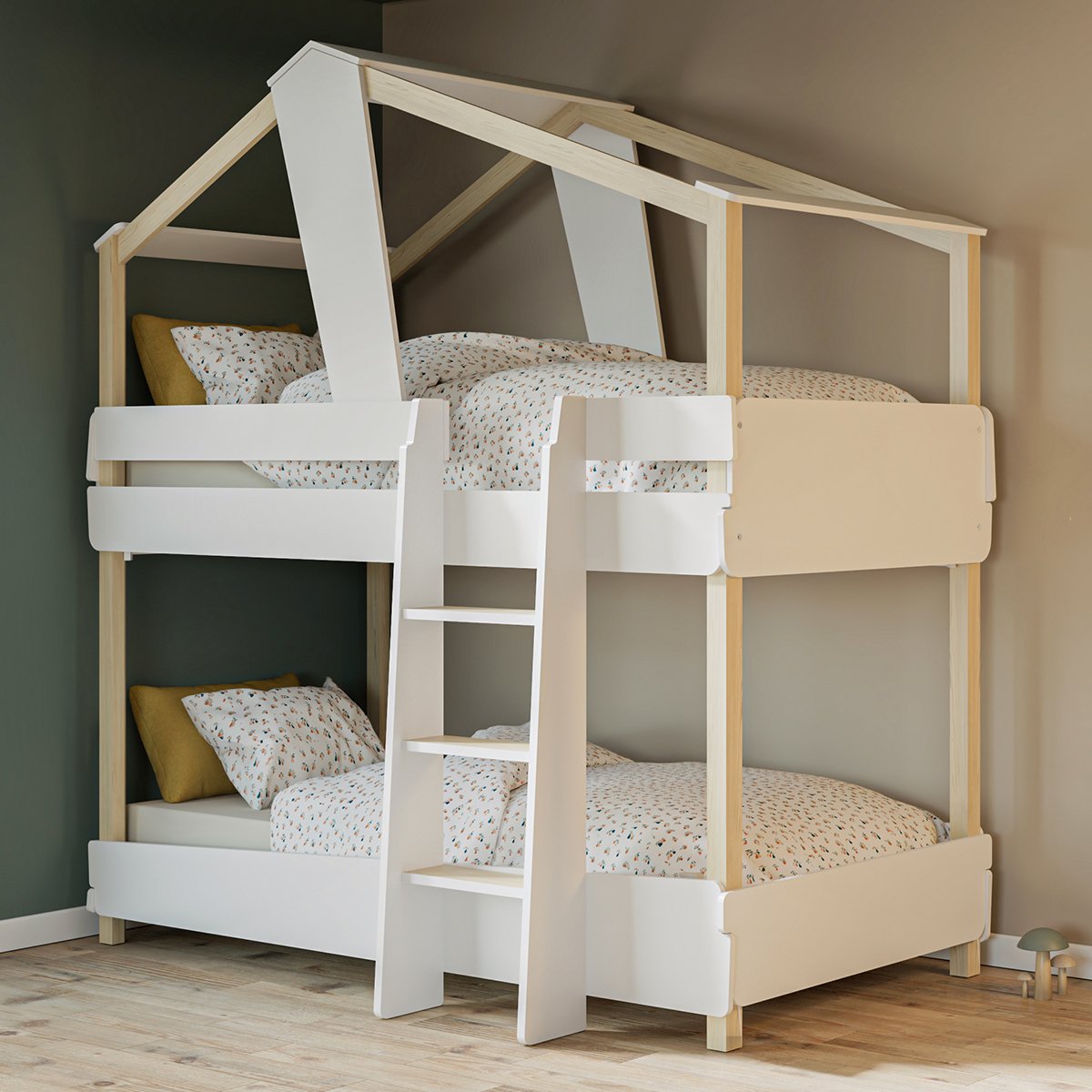 Calicosy - Stapelbed Timber - 90x200 cm - Wit