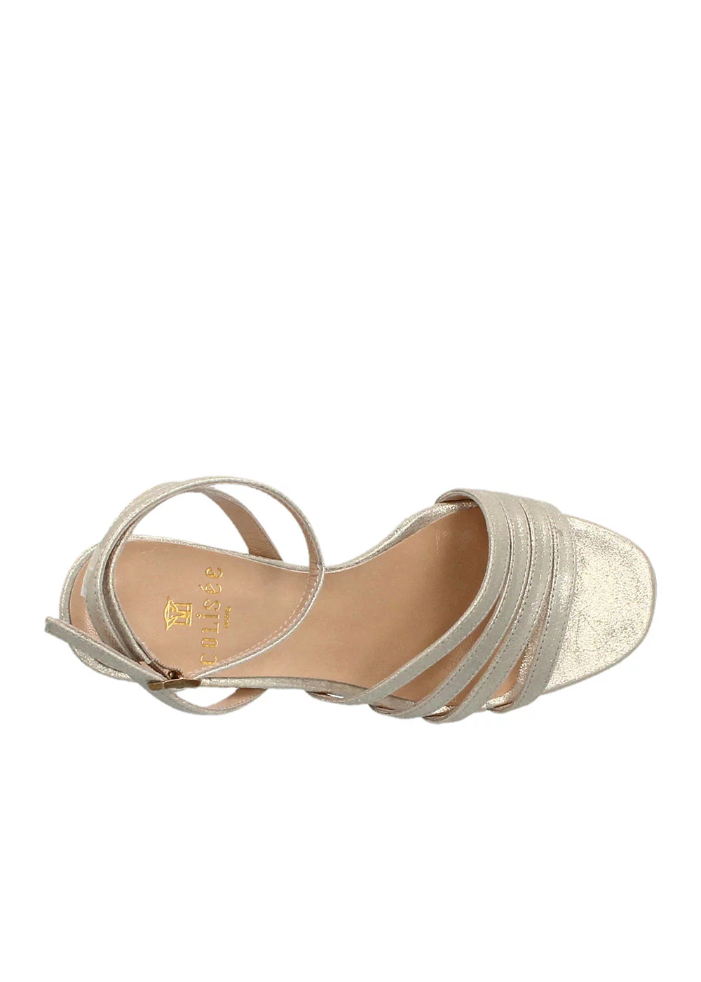 SANDALE MEG CUIR PLATINE
