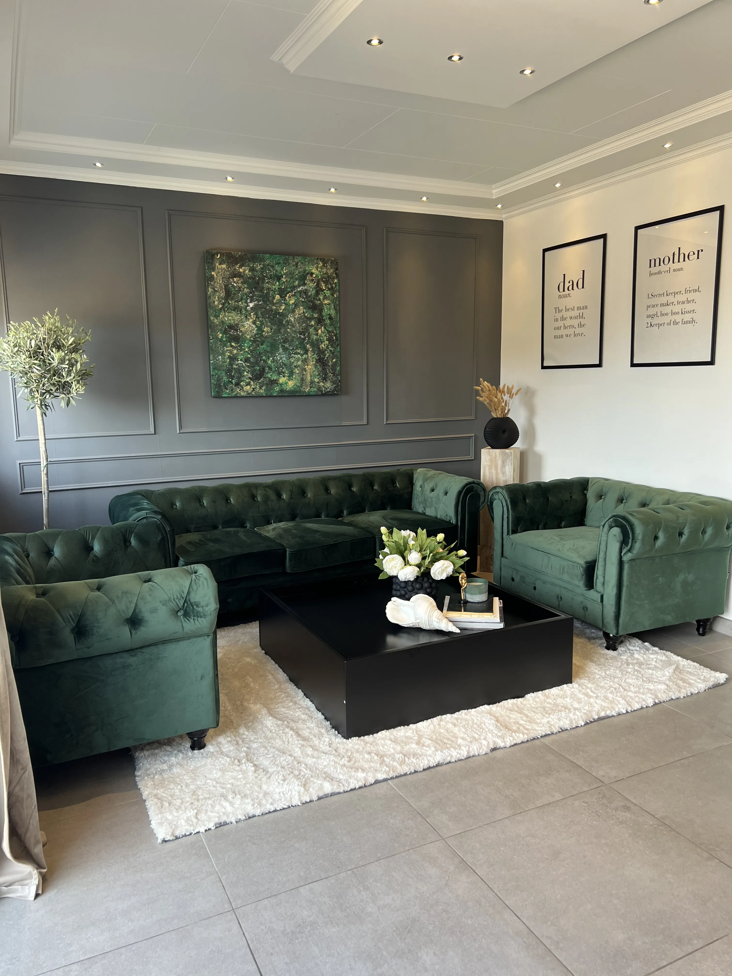 Bankenset 4-zits CHESTERFIELD Fluweel Smaragdgroen