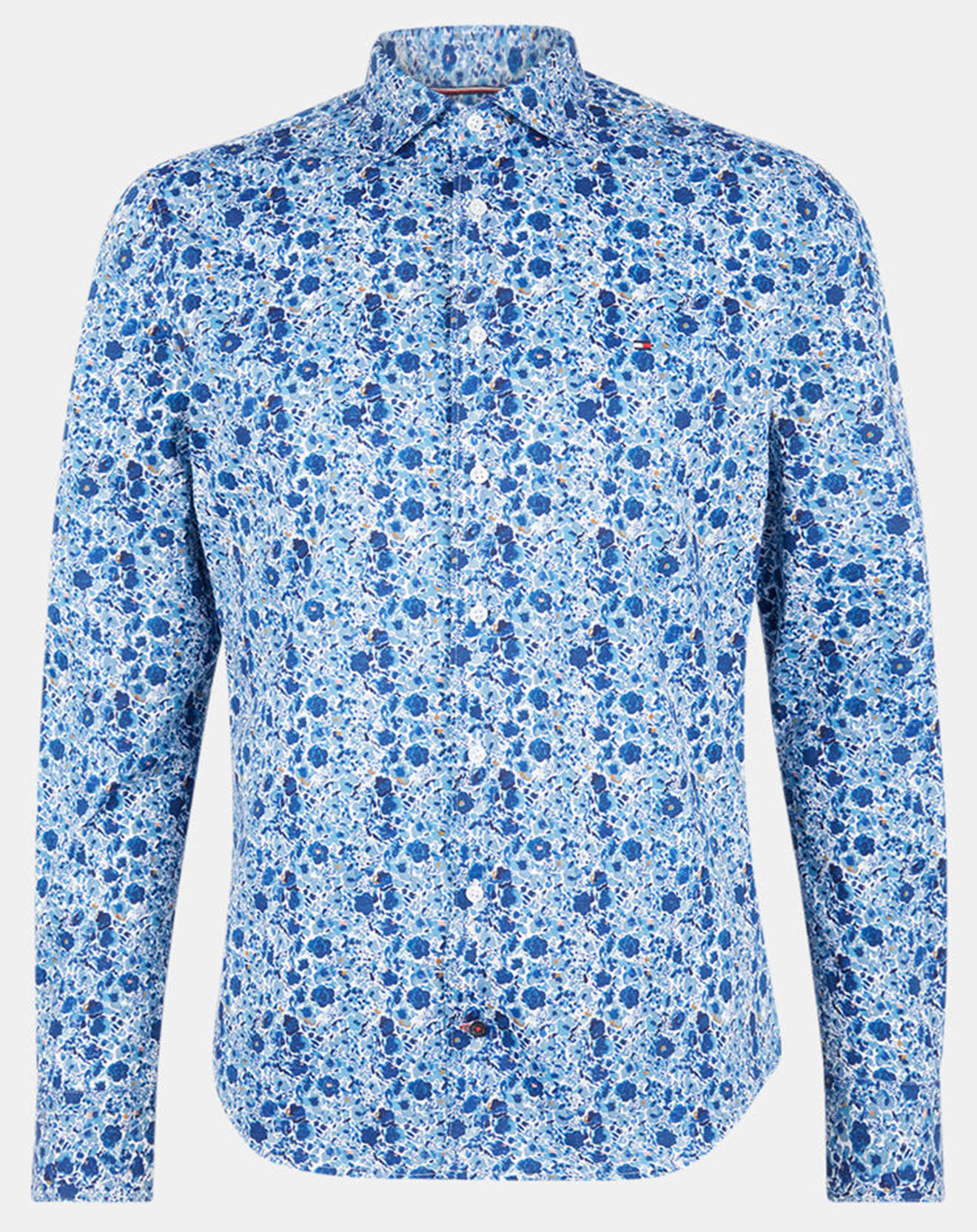 Tommy Hilfiger Chemise Slim à fleurs bleu foncé bleue