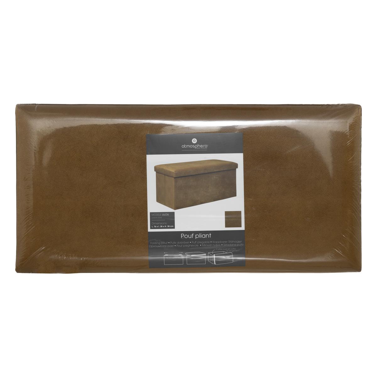 POUF PLIANT DOUBLE VELOURS LILOU OCRE D.76X38CM