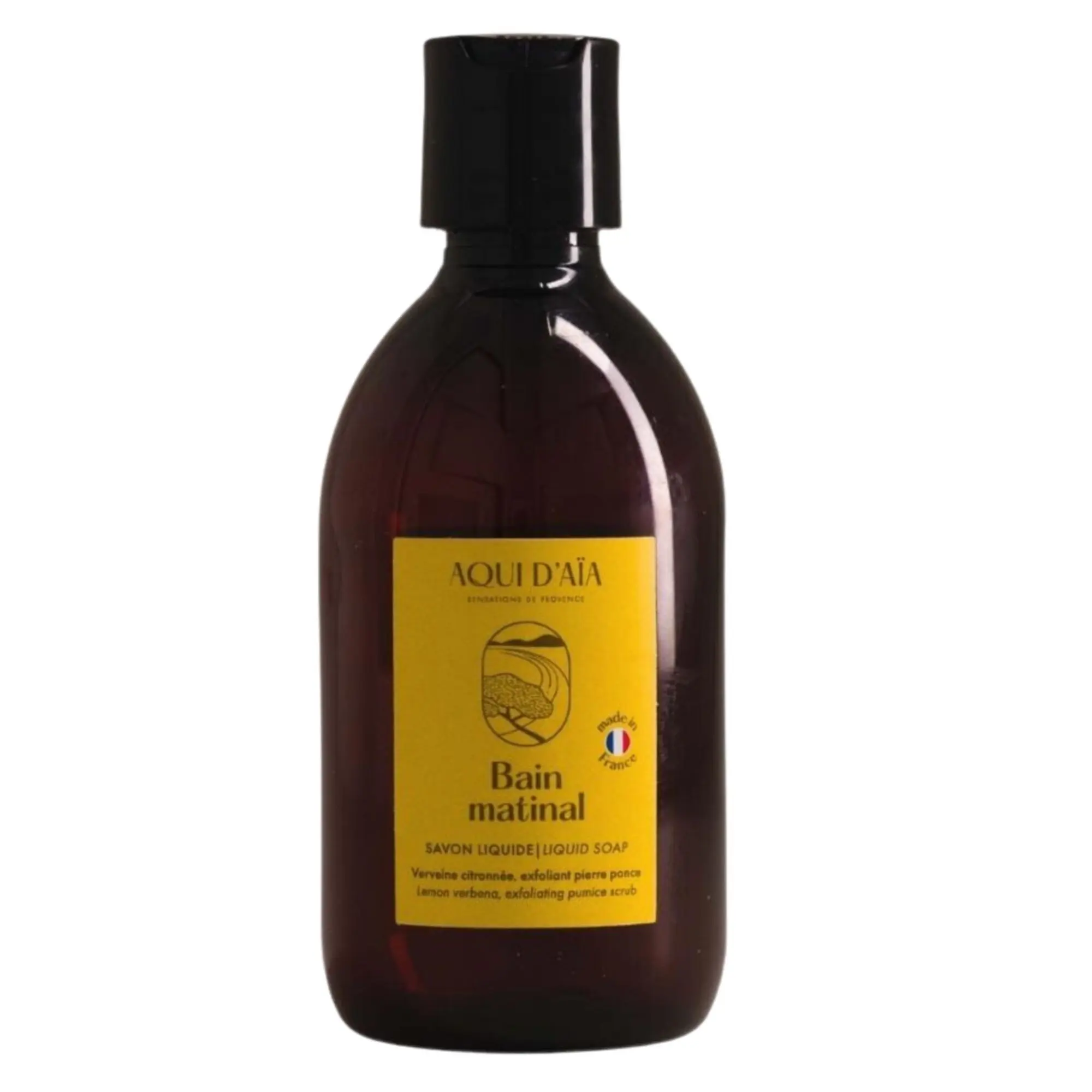 AQUI D'AIA - Bain Matinal Savon Liquide Exfoliant Verveine Citronnée 300ml - Savon