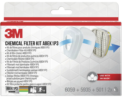 Filterset voor 3M™ 6004BC1-serie verfspuitmaskers, beschermingsniveau ABEK1P3, 2 stuks